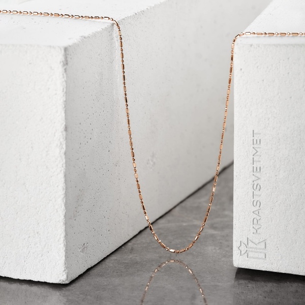 Цепь из красного золота 585, плетение «Шарик-Бочка»